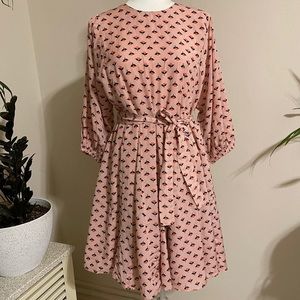 floral blossom muted pink dolman dress Ann Taylor